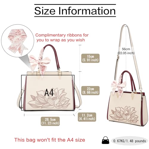 Image of FOXLOVER Medium Tote Bag for Women Designer Vintage Satchel Handbags Top-handle Purses