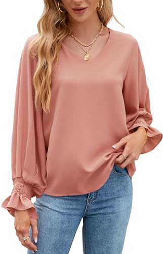 Blusen & Tuniken für Damen,Elegant Festlich Musselin Bluse Sexy Langarm...