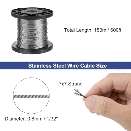 Cable de acero inoxidable para barandillas de cubierta con 183 metros de longitud 2
