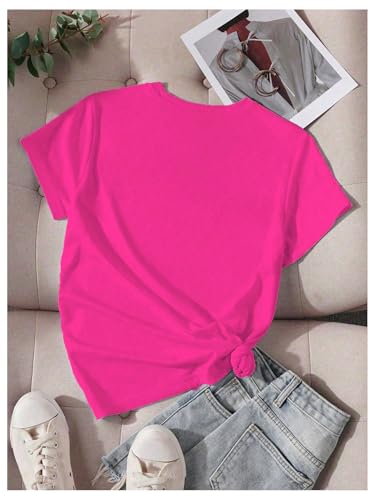 SweatyRocks Girl's Leopard Heart Graphic Short Sleeve Tops Casual Crew Neck T Shirts2