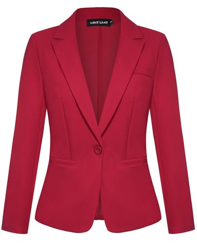 MINTLIMIT Long Sleeve Casual Blazer Button Front Work Office Lapel Collar Blazers Business Lightweight Jacket with Pockets