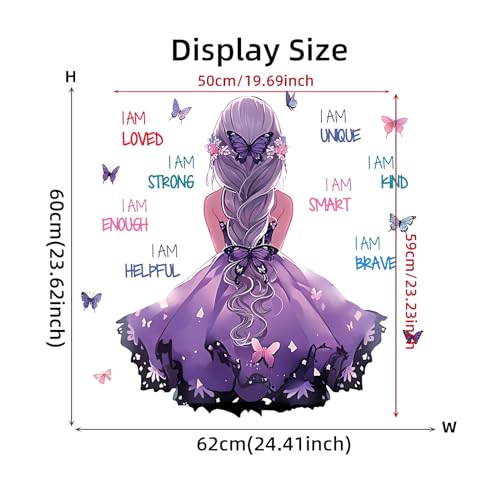 Vinilo decorativo Purple Ponytail Girl con frase motivacional miniatura 6
