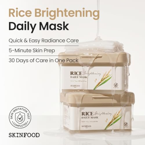 Image of SKINFOOD Rice Daily Mask 30 Sheets, Korean Quick & Easy Daily Care Hacks, Large Capacity, Sheet Mask
