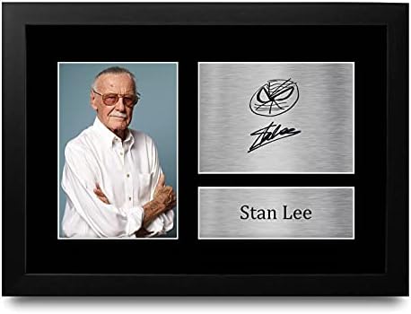 HWC Trading A4 FR Stan Lee Marvel Marvel Gifts Printed Signed Autograph Picture for TV Show Fans - A4 Framed