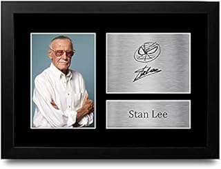 HWC Trading A4 FR Stan Lee Marvel Marvel Gifts Printed Signed Autograph Picture for TV Show Fans - A4 Framed