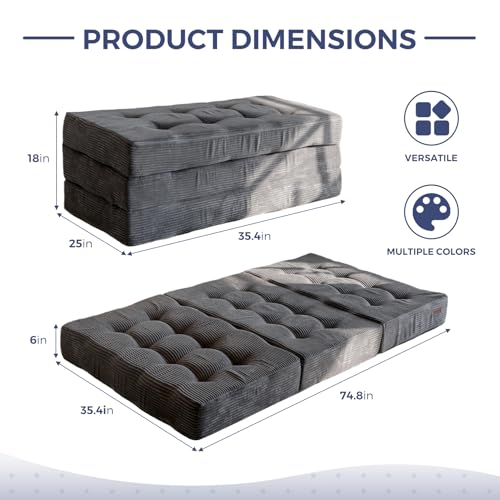 MAXYOYO 6 Inch Tri-Fold Mattress