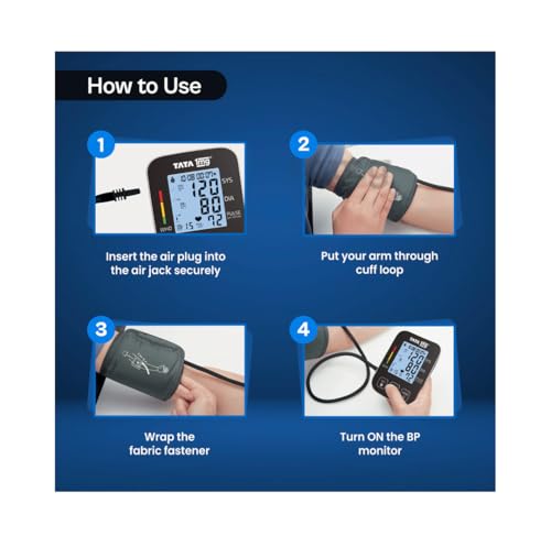 Image of Compatible with TATA 1mg T1MG /BP05 Blood Pressure Monitor Fully Automatic, Large Display, Dual User Memory Bp Monitor