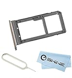 EShine SIM Card Holder Slot Tray Replacement + Sim Card Remover Eject Pin Key tool for Samsung Galaxy S7 G930 (ALL CARRIERS)+ EShine Cloth (Gold)