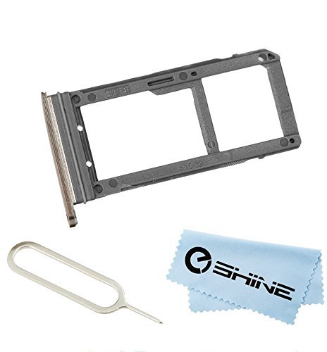 EShine SIM Card Holder Slot Tray Replacement + Sim Card Remover Eject Pin Key Tool for Samsung Galaxy S7 G930 (All Carriers), Gold