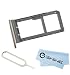 EShine SIM Card Holder Slot Tray Replacement + Sim Card Remover Eject Pin Key tool for Samsung Galaxy S7 G930 (ALL CARRIERS)+ EShine Cloth (Gold)
