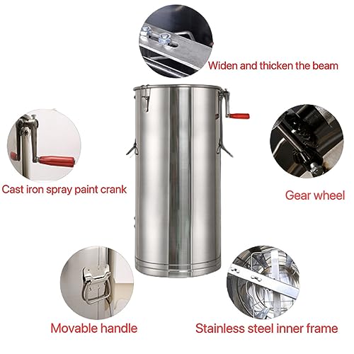 BACHIN Honey Extractor (Upgrades)- 2 Two Frame Stainless Steel Manual Crank Honey Extractor Equipment, Honey Bee Spinner Beekeeping - Image 4