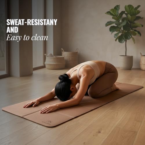 Image of WiseLife Foldable Travel Yoga Mat for Women & Men (Brown)