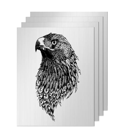 Creatorally Laser Material, Gravurschilder Rohlinge 30x20 cm 1,3mm, Kunststoffplatte zum Gravieren 4 Stück Gravierbar Gravurplatten für Namensschild Haustür DIY (Schwarz auf Gebürstetem Silber)