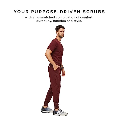 FIGS Tansen Jogger Scrub Pants for Men - Burgundy, S by FIGS - Image 6