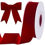 Tsorode 10 Yards Red Velvet Ribbon 2 Inch for...