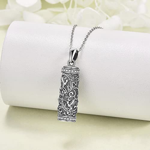TOUPOP Tree of Life Cremation Jewelry Urn Necklace for Ashes for Women Men 925 Sterling Silver Cylinder Urn Pendant Necklaces for Human Ashes of Loved Ones Keepsake Memorial Gifts3