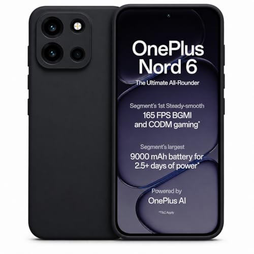 Image of FIRST MART Matte Silicone Back Cover for OnePlus Nord 6 - Black
