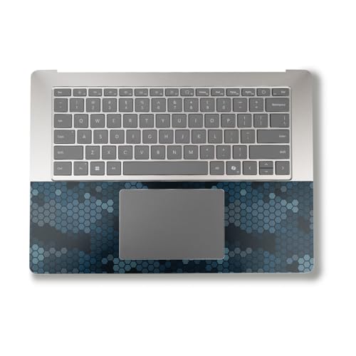Image of Laptop Skin Compatible with Alienware M18 R2 (2024) - Blue Hexa Camo - Premium 3M Vinyl Protective Wrap Decal Cover - Easy to Apply | Crafted in The USA by MightySkins