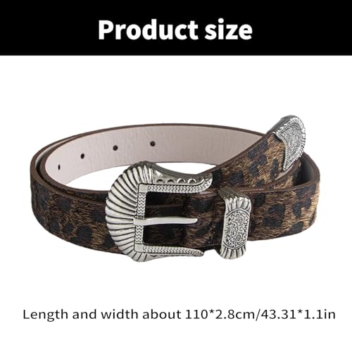 Unique Waist Belt Leopards Print Chain for Cowgirl Stylish Hot Buckle Retro Hot Buckle Waist Chain Belt3