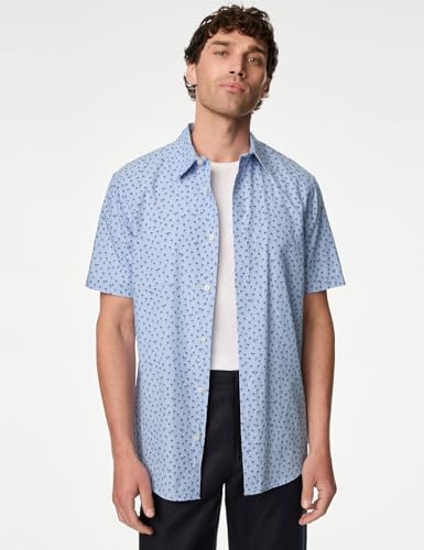 Image of Marks & Spencer Men's Cotton Short Sleeves Shirt