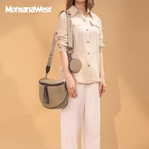 Image of Montana West Crossbody Bag for Women, Large Bum Bag Purse Soft Vegan Leather Travel Fanny Pack with Coin Purse
