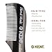 KENT A 81T Graphite X-Small Men's Beard Mustache Pocket Comb, Fine Toothed for Facial Hair Grooming and Styling. Hand-Made of Quality Cellulose Acetate, Saw-cut Hand Polished. Made in England