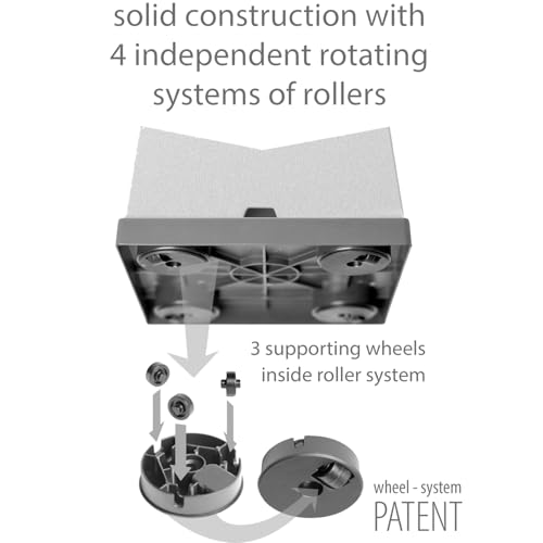 Prosperplast Mobile Saucer Square Blumentopf Untersetzer mit Rollen Pflanzenroller Blumenroller Roller 360 Grad Drehbar Quadratisch (366x366x60mm, Anthrazit)