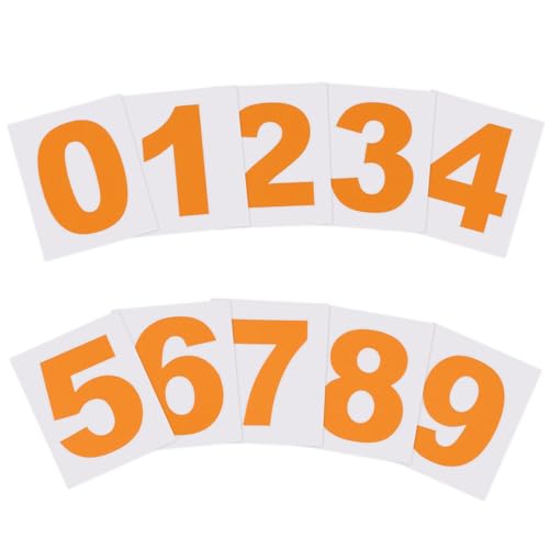 PATIKIL 3インチ反射ナンバーステッカー 0〜9 2枚セット ビニール製 郵便受け番号デカール 自己粘着ステッカー 屋外 車 ドア 窓 看板 屋内 屋外用 オレンジ