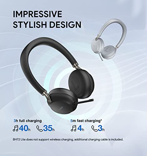 image for Yealink BH72 Lite Wireless Headset, Teams/Zoom Certified, Bluetooth He