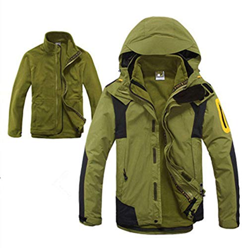 Mdsgfc Uomo Escursionismo Arrampicata Outdoor Giacca Inverno Interno Pile Impermeabile Sport Cappotto Campeggio Trekking Sci Abbigliamento, Uomo, Verde militare, 4XL