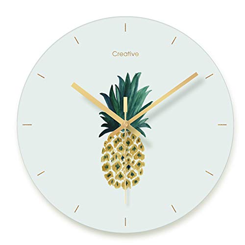 Fehun Wall Clocks,Silent Non Ticking Aa Battery Operated Decorative Living Room Bedroom Ultra-Thin Creative Design Glass/A #TOP1