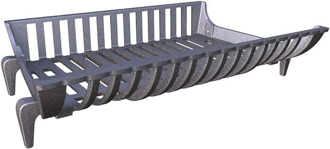 Lunaway - Porte-bûches en fonte, Support à bois en fonte, Grille en fonte pour cheminée - Dimensions avant. 68 post. 57 x 39 x 15 h cm (Pieds Courbés)