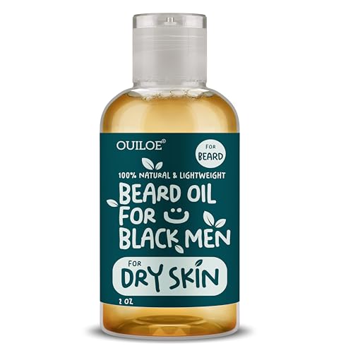 Beard Oil for Black Men with Dry Skin - All Natural Growth Oil for Patchy Beard - Unscented