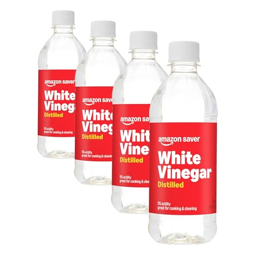 Amazon Saver, Distilled White Vinegar, Great for Cooking and Cleaning, 16 Fl Oz (Pack of 4)