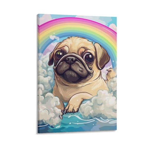 Peinture sur toile Pug TDSNKAVHB 30x45cm, l'idée cadeau pour amoureux de chiens