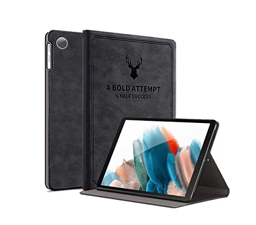 Image of Robustrion Deer Pattern Flip Stand Case Cover for Samsung Galaxy Tab A8 10.5 inch [SM-X200 /X205 /X207] 2022 - Black