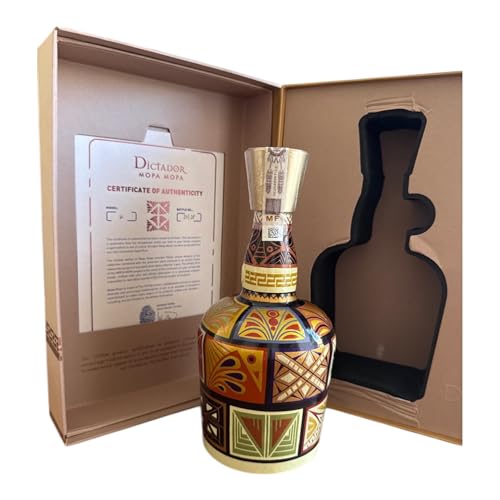 Dictador Totem Mopa Mopa Ron Colombiano Añejado 1987, 700ml, 45% Vol, Barrica de Bourbon, Arte Colombiano Único con Certificado de Autenticidad