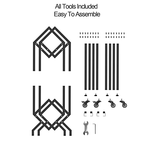 Vedecasa Bookshelf Book Rack Industrial Metal Bookcase 2 Tier Holder With Wheels Modern Stylish Design Magazines Files Album Recipe Book Storage Organizer For Sofa End Bed Beside #TOP5