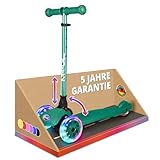 kinnaz ONE, Premium Roller Kinder 3 Jahre, faltbar, 5 Höhen, LED Räder, Ersatzteilservice, verbesserte Griffe und Bremse, UVM Kinderroller ab 2 3 4 5 Jahre, Scooter von Deutscher Händler