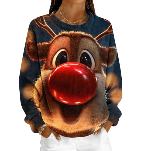 Christmas Sweatshirts For Women Crewneck Bold Graphic Holiday Pullover Tops - image 6