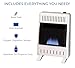 ProCom ML100TBA-B Ventless Propane Gas Blue Flame Space Heater with Thermostat Control for Home and Office Use, 10000 BTU, Heats Up to 500 Sq. Ft., Includes Wall Mount and Base Feet, White