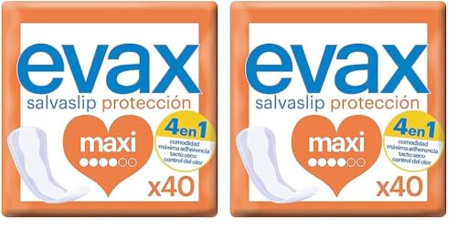 Evax Salvaslip Maxi, 40 Unidades, Siéntete Fresca y Limpia Durante