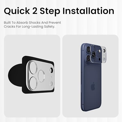 Image of CASEGEAR Clear Camera Lens Protector Compatible With iPhone 17 Pro Max | HD Clarity | Scratch Resistant | Complete Coverage | Easy Installation