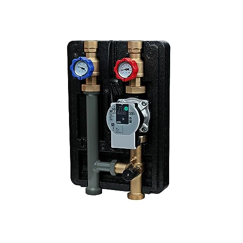 SUNEX® Heizkreisstation GPO M DN25 WILO 25/6 43/SC Pumpengruppe mit Mischventil Heizkreisset Umwälzpumpe für Heizungsanlagen Kühlsysteme Fußbodenheizung