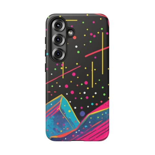 Coque Samsung S25 paysage cosmique néon pour soirées urbaines