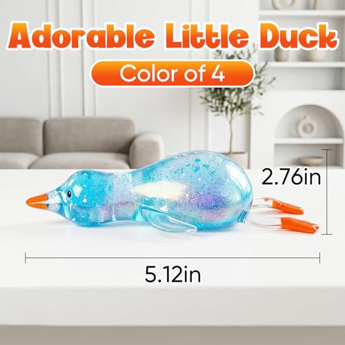 Squishy Glitter Ducks,Cute Duck Squishy Sugar Stress Ball,Animal Stress Balls,Stress Relief Sensory Toys,Slow Rise Relaxing Sensory Fidget Stress for Anxiety Relief (Blue) - Image 5