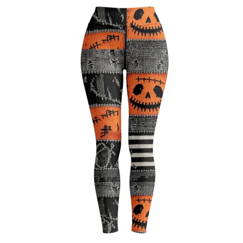 Womens Halloween Leggings High Waist Skull Printed Stretch Yoga Pants - image 4