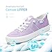 Obtaom Women's Play Fashion Sneaker Comfortable Canvas Slip on Shoes Washed Canvas Flats（Purple，US5）
