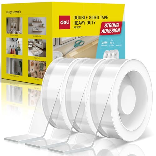 Ruban de montage pour accrocher des photos sans percer Deli lot de 3 rouleaux