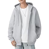 [SHANLIANG] パーカー メンズ 長袖 秋服 冬服 裏起毛 ジップ トレーナー 大きいサイズ ゆったり カジュアル 無地 トップス フード付き スウェット 複数色選び (JP, アルファベット, XL, #2:ライトグレー(裏起毛))